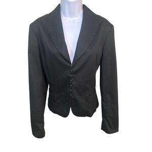 Nine & co. Black stretch jacket womens size 10, business/dressy. Leopord inner
